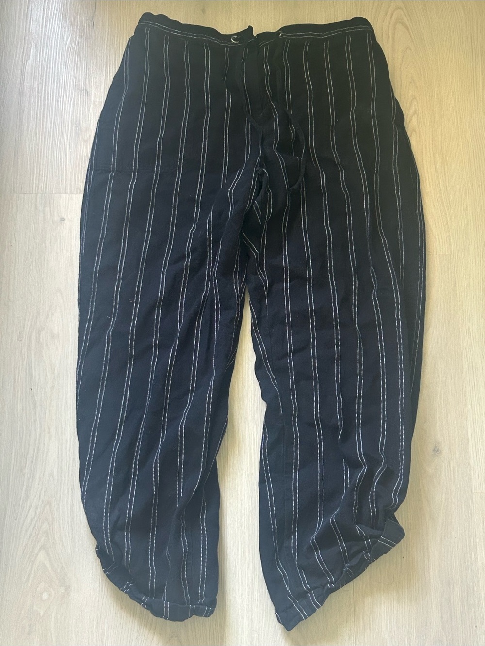 Chico's Black Pinstripe Casual Chinos
